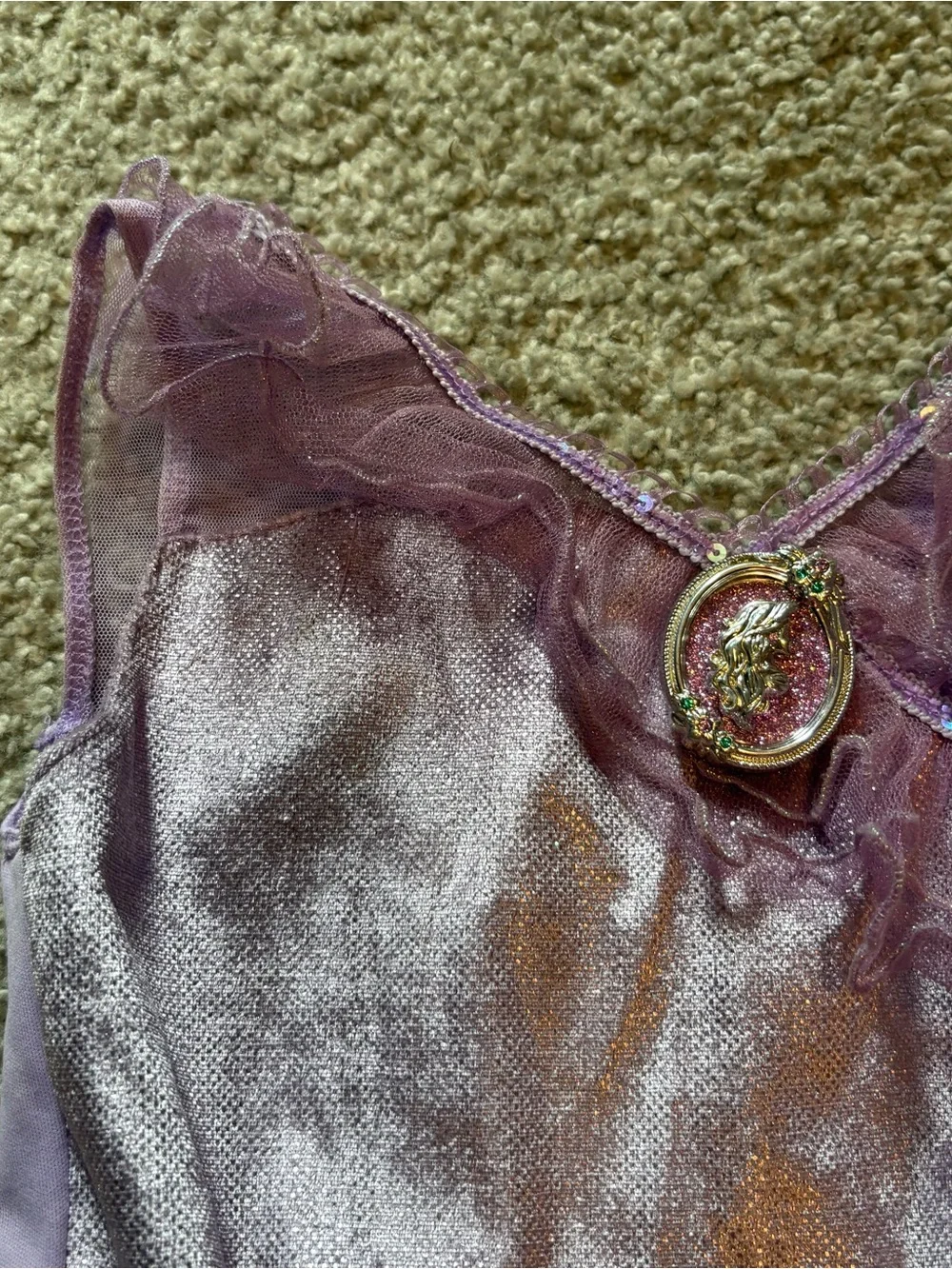 Disney Store Ariel Peplum Mermaid Dress Sz 5/6 Sequin Purple Blue Green
